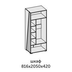 Аллегро-10 Шкаф 2дв. (дуб крафт золотой-камень темный) в Агрызе - agryz.mebel24.online | фото 2
