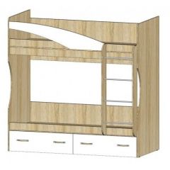 БУРАТИНО Кровать 2-х ярусная (Сонома/Белый) в Агрызе - agryz.mebel24.online | фото