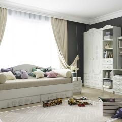 KI-KI ДКД2000.1 Кровать с ящиками (белый/белое дерево) в Агрызе - agryz.mebel24.online | фото 3