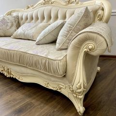 Диван Мона Лиза 3-х местный (крем) с раскладным механизмом в Агрызе - agryz.mebel24.online | фото 3