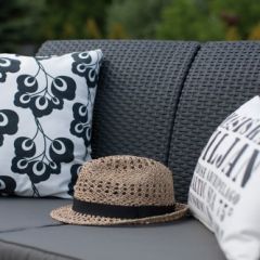 Диван пластиковый Корфу (Corfu love seat) графит в Агрызе - agryz.mebel24.online | фото 6