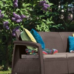 Диван пластиковый Корфу Макс (Corfu love seat max) коричневый в Агрызе - agryz.mebel24.online | фото 2