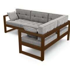 Диван угловой Д-4 Правый (Серебристо-серый/Темный дуб) в Агрызе - agryz.mebel24.online | фото 2