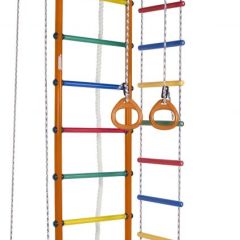 ДСК Атлант оранжевый радуга: турник, кольца, канат, трапеция, веревочная лестница в Агрызе - agryz.mebel24.online | фото