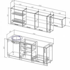 Кухонный гарнитур Антрацит 2550 (Стол. 26мм) в Агрызе - agryz.mebel24.online | фото 2