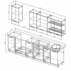 Кухонный гарнитур Антрацит 2800 (Стол. 26мм) в Агрызе - agryz.mebel24.online | фото 2