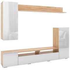 Гостиная Альфа (Дуб крафт золотой/Белый глянец) в Агрызе - agryz.mebel24.online | фото