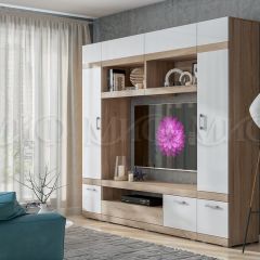 АВАНТА Гостиная (МДФ) Белый глянец холодный/Дуб сонома в Агрызе - agryz.mebel24.online | фото 2