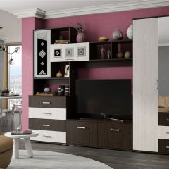 Гостиная Белла (модульная) венге/ясень белый в Агрызе - agryz.mebel24.online | фото 9