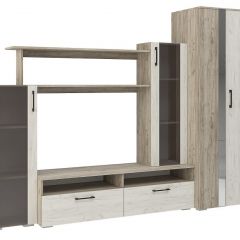 Гостиная Эмма (Дуб Крафт серый/белый) в Агрызе - agryz.mebel24.online | фото 2