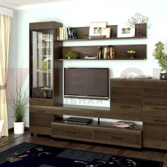 Гостиная Камелия Композиция 5 (Гикори Джексон темный) в Агрызе - agryz.mebel24.online | фото 1