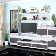Гостиная Камелия Композиция 5 (Снежный ясень - серый) в Агрызе - agryz.mebel24.online | фото