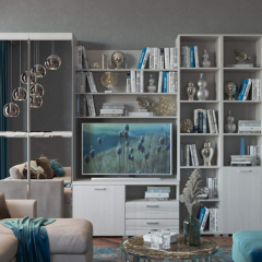 Гостиная ЛОТОС (модульная) Бодега белая в Агрызе - agryz.mebel24.online | фото 2