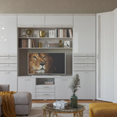 Гостиная ЛОТОС (модульная) Бодега белая в Агрызе - agryz.mebel24.online | фото 8