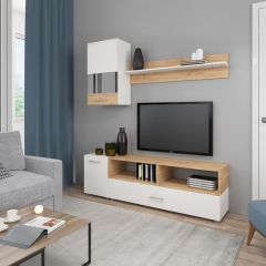 Гостиная Оскар 2 (Белый/Дуб Золотой) в Агрызе - agryz.mebel24.online | фото