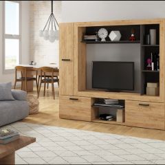 Гостиная Оскар 3 (Дуб сонома/Белый) в Агрызе - agryz.mebel24.online | фото 3
