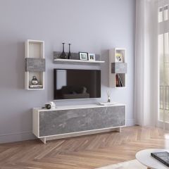 Гостиная Оскар мини (Сосна Белая Loft/Каспий темный) в Агрызе - agryz.mebel24.online | фото