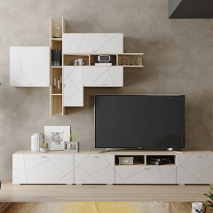Гостиная Скайлайн (модульная) Дуб сонома/белый в Агрызе - agryz.mebel24.online | фото