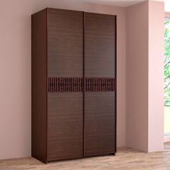 ИННЭС-5 Шкаф-купе 2-х дв. 1400 (2 дв. Ф3 - венге вст. экокожа коричневый) в Агрызе - agryz.mebel24.online | фото