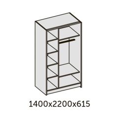 ИННЭС-5 Шкаф-купе 2-х дв. 1400 (2дв. Ф1 - венге) в Агрызе - agryz.mebel24.online | фото 2