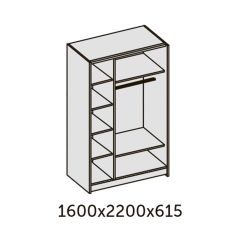 ИННЭС-5 Шкаф-купе 2-х дв. 1600 (2дв. Ф1 - венге) в Агрызе - agryz.mebel24.online | фото 2