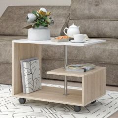 Журнальный стол Гефест №1 (Дуб Сонома/Белый Глянец) в Агрызе - agryz.mebel24.online | фото