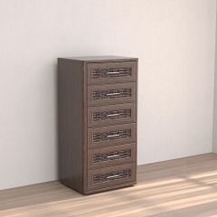 Кэт-4 Комод 6 ящ (МДФ Венге/Экокожа Caiman коричневый) в Агрызе - agryz.mebel24.online | фото