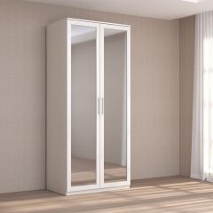 Кэт-4 Шкаф 2-х ств (2 дв зерк) (МДФ Бодега белая) в Агрызе - agryz.mebel24.online | фото