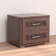 Кэт-4 Тумба 2 ящ (МДФ Венге/Экокожа Caiman коричневый) в Агрызе - agryz.mebel24.online | фото 1