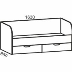 Киви №4 Кровать с ящиками (ЛДСП молочный дуб/лайм) в Агрызе - agryz.mebel24.online | фото 2