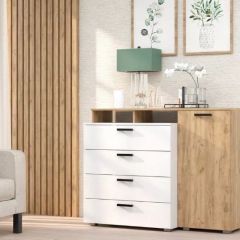 Комод №8 (Дуб Крафт Золотой/Белый) в Агрызе - agryz.mebel24.online | фото 1