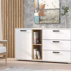 Комод №9 ЛДСП (Белый/Дуб Крафт Золотой) в Агрызе - agryz.mebel24.online | фото 1