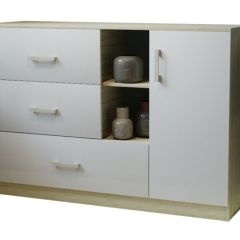 Комод К-3.1 (Дуб сонома/Белый жемчуг) в Агрызе - agryz.mebel24.online | фото 1