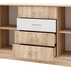 БЕАТРИС Комод К1400 (Дуб Сонома/Белый глянец) в Агрызе - agryz.mebel24.online | фото 2