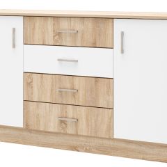БЕАТРИС Комод К1400 (Дуб Сонома/Белый глянец) в Агрызе - agryz.mebel24.online | фото