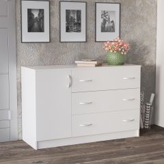 Комод Лофт (3 ящика/1 дверца) Белый в Агрызе - agryz.mebel24.online | фото