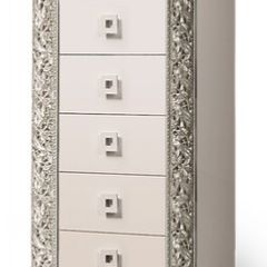 Комод (узкий) Тиффани Premium слоновая кость/серебро (ТФКМ-2(П) в Агрызе - agryz.mebel24.online | фото