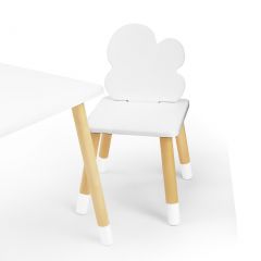 Комплект детской мебели стол и два стула Облачко (Белый/Белый/Береза) в Агрызе - agryz.mebel24.online | фото