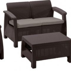 Комплект мебели Корфу сет (Corfu set) коричневый - серо-бежевый * в Агрызе - agryz.mebel24.online | фото