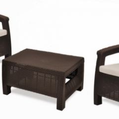 Комплект мебели Корфу Уикенд (Corfu Weekend) коричневый - серо-бежевый * в Агрызе - agryz.mebel24.online | фото