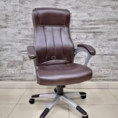 Кресло Barneo K-148 для руководителя (коричневая экокожа) в Агрызе - agryz.mebel24.online | фото