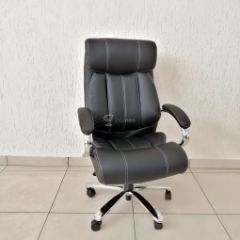 Кресло Barneo K-303 для руководителя (черная экокожа) в Агрызе - agryz.mebel24.online | фото
