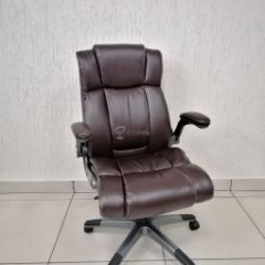 Кресло Barneo K-44 для руководителя (коричневая экокожа) в Агрызе - agryz.mebel24.online | фото