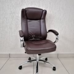 Кресло Barneo K-45 для руководителя (коричневая экокожа) в Агрызе - agryz.mebel24.online | фото