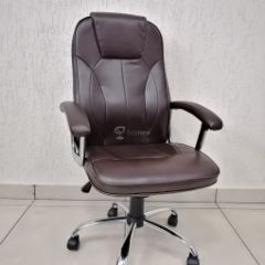 Кресло Barneo K-8 для руководителя (коричневая экокожа) в Агрызе - agryz.mebel24.online | фото