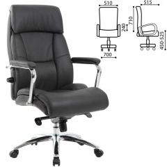 Кресло BRABIX PREMIUM "Phaeton EX-502" (кожа с компаньоном, хром, черное) 530882 в Агрызе - agryz.mebel24.online | фото 2