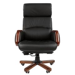 Кресло для руководителя CHAIRMAN 417 (Натуральная кожа) Черное в Агрызе - agryz.mebel24.online | фото 2