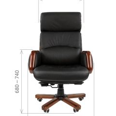 Кресло для руководителя CHAIRMAN 417 (Натуральная кожа) Черное в Агрызе - agryz.mebel24.online | фото 4