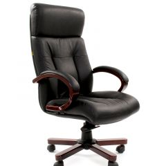 Кресло для руководителя CHAIRMAN  421 (Натуральная кожа) Черное в Агрызе - agryz.mebel24.online | фото