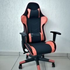 Кресло геймерское Barneo K-50 (черная сетка оранжевые вставки) в Агрызе - agryz.mebel24.online | фото